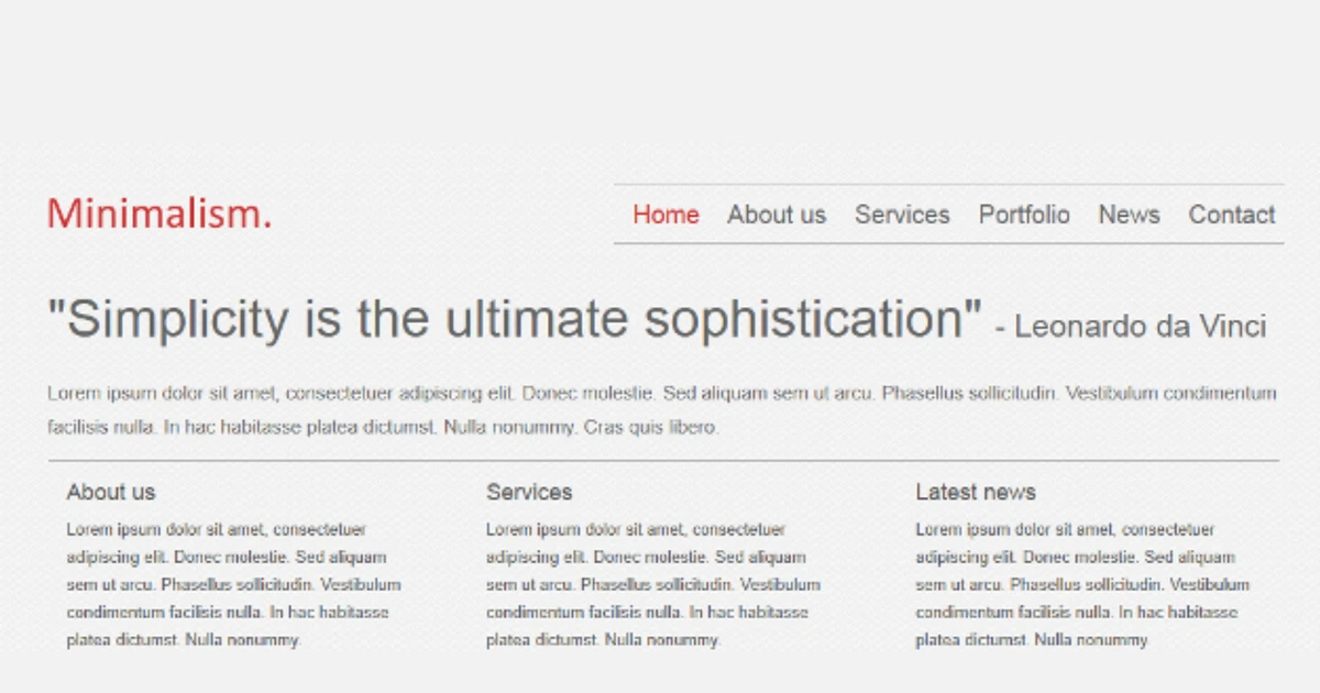 Minimalism HTML5 And CSS3 Template - A Simple And User-Friendly Website