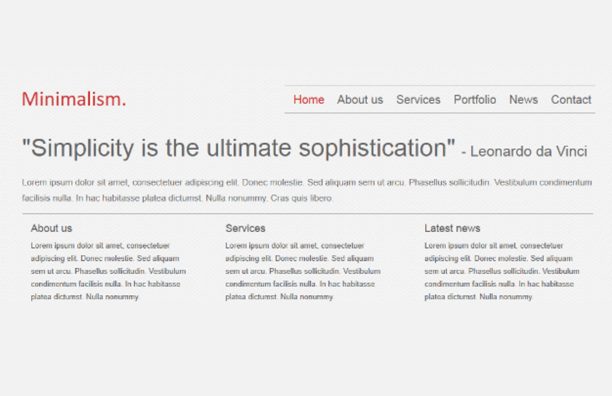 Minimalism HTML5 And CSS3 Template - A Simple And User-Friendly Website