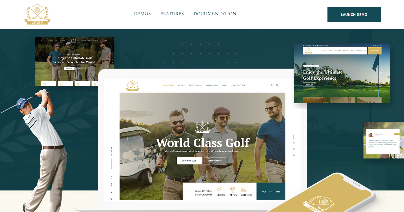 Grulf Golf Course and Sports Club WordPress theme