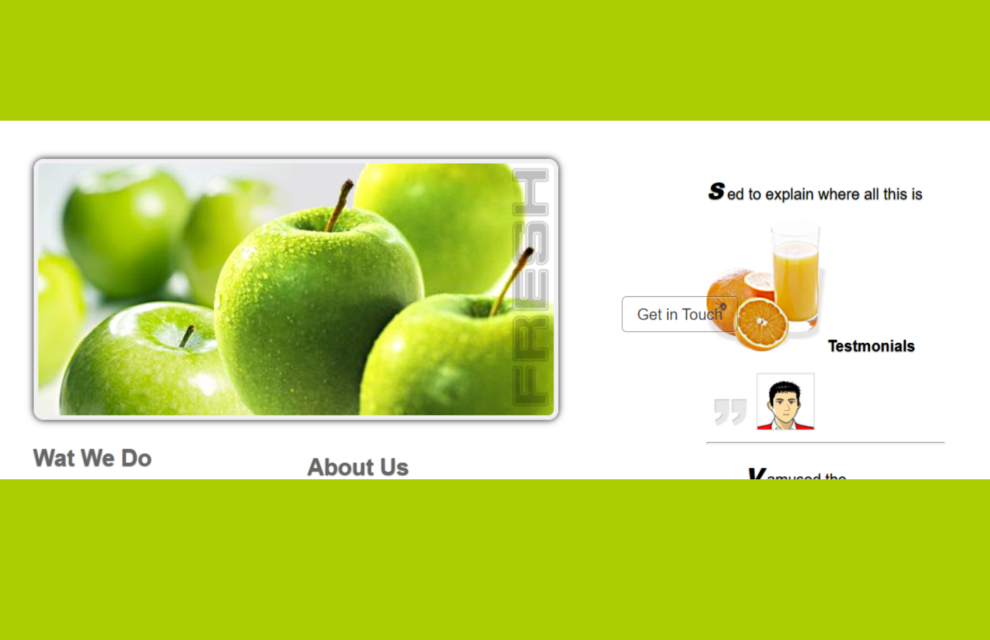 Green apples are used as a featured image in the applegreen template, and other templates surround it