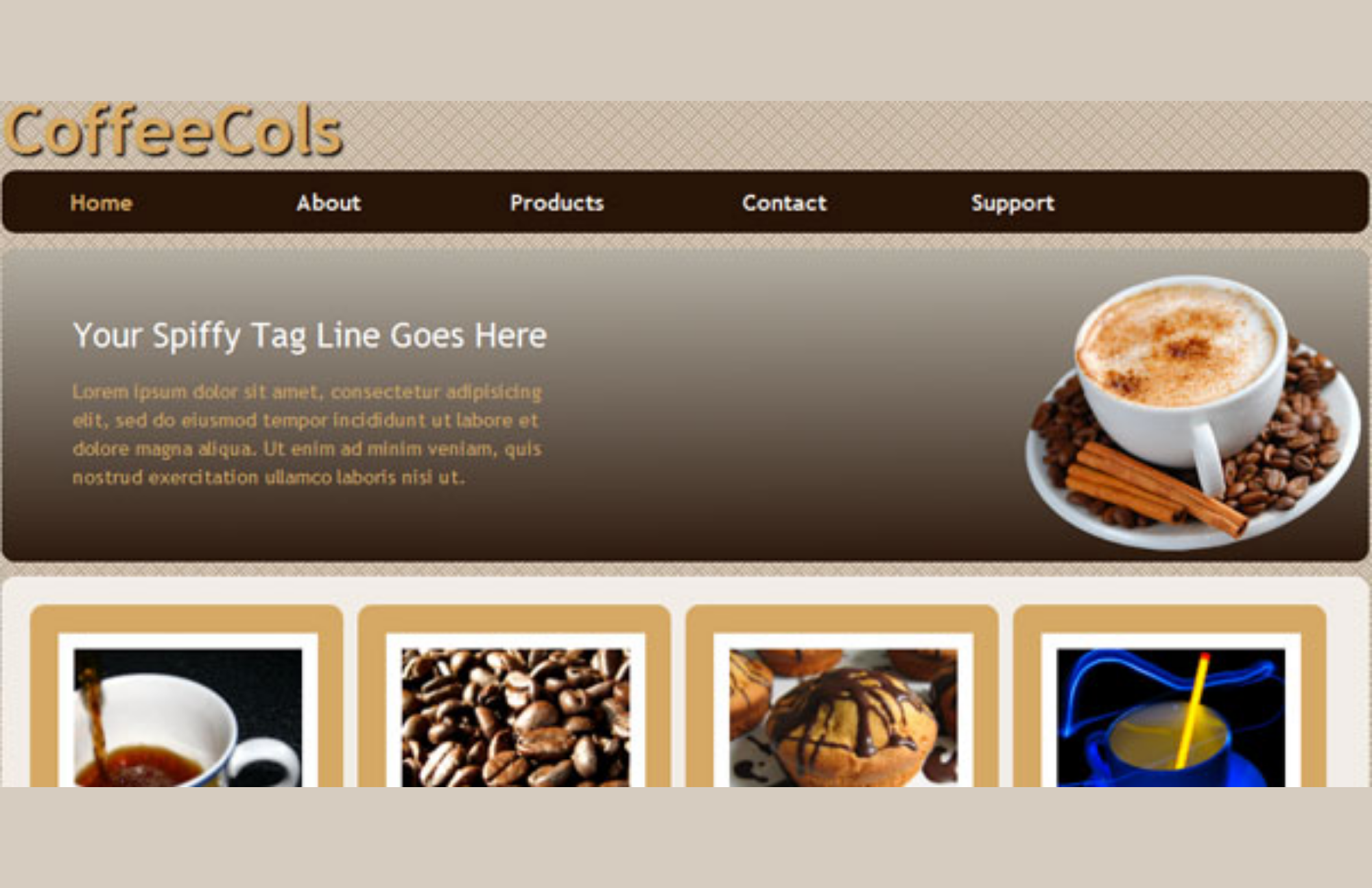 CoffeeCols HTML5 And CSS3 Multi-Column Magazine Style Template - Style Your Coffee Shop Online
