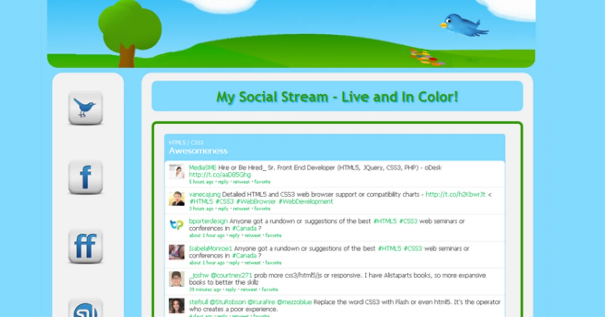 Social Stream HTML5 And CSS3 Template - Generating A Fantastic ...
