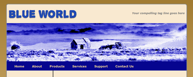 Color Your Website Blue - BlueWorld HTML5 And CSS3 Template