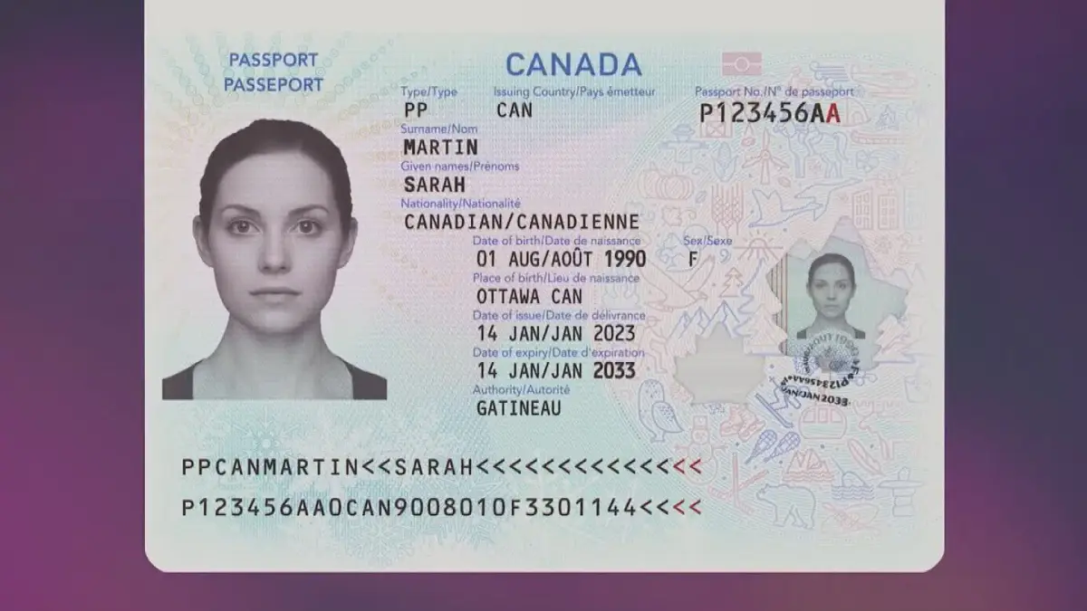 Canada passport example